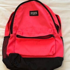 Pink brand backpack